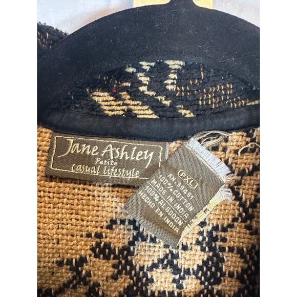 VTG Jane Ashley Tapestry Jacket Womens PXL Button Front Animal Print Cotton C30 - Picture 2 of 5